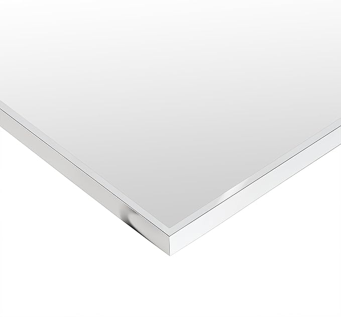 TEHOME Chrome Bathroom Vanity Mirror with Squared Corners, 20x28'' Silver Rectangle Stainless Steel Metal Framed Mirror for Bathroom