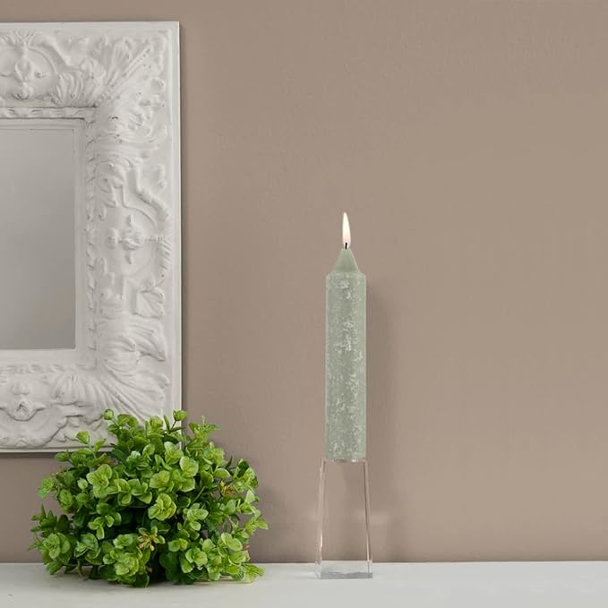Root Candles 4-Count Unscented Dinner Candles Dripless Beeswax Enhanced Timberline™ Collenette Boxed Candle Set, 7-Inch, Sage Green
