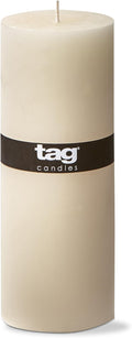 TAG Chapel 3X8 Ivory Pillar Paraffin Wax Candle Unscented Drip-Free Long Burning 115 Hours for Home Decor Wedding Parties 3x8 Ivory