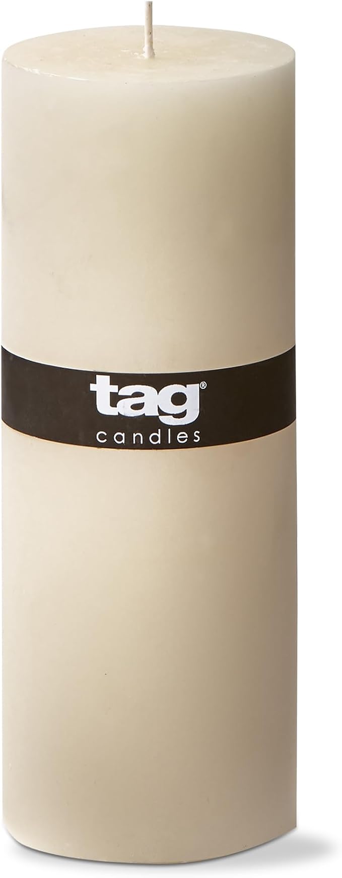 TAG Chapel 3X8 Ivory Pillar Paraffin Wax Candle Unscented Drip-Free Long Burning 115 Hours for Home Decor Wedding Parties 3x8 Ivory