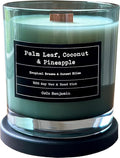100% Soy, Highly Scented, Hand Poured Soy Candle (Palm Leaf, Coconut & Pineapple (Wooden Wick))