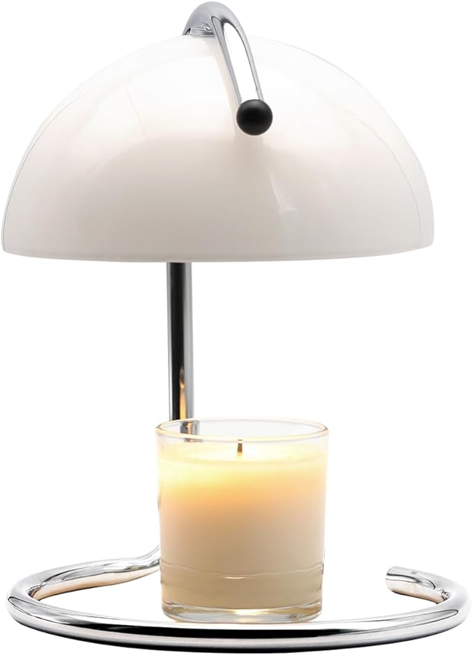 Modern Metal Candle Warmer lamp Compatible with Yankee Candle Large Jar, with Timer Warmer Candle Lamp, Suitable for Melting and Heating Jam Candles in Small and Large Jars (White)