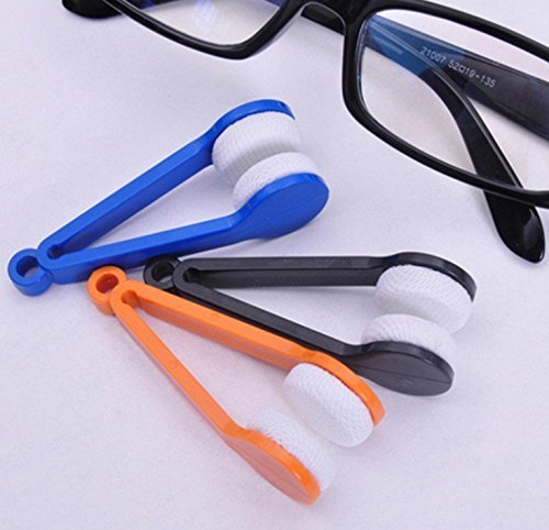 12 pcs Mini Sun Glasses Eyeglass Microfiber Spectacles Cleaner Brush Cleaning Tool（Random Color）