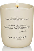 M&SENSE Natural Soy Candle| Vanilla Sandalwood | 5.3 oz | Mini Spring Scented Candles for Relaxation, Valentines Day Gift, Home Décor | for Bedroom, Office, Party Small