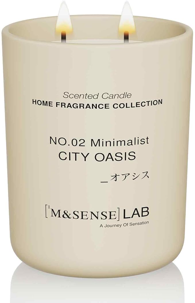 M&SENSE Natural Soy Large Candle| City Oasis | 16.6 oz, 95H Burn | Mini Spring Scented Candles for Relaxation, Valentines Day Gift, Home Décor | for Bedroom, Office, Party