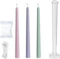 1-Pack Classic Tall Taper Candle Mold,Clear Plastic Pillar Candlestick Mold for Church Christmas Candlelight Dinner Valentine's Day (10.24inch)