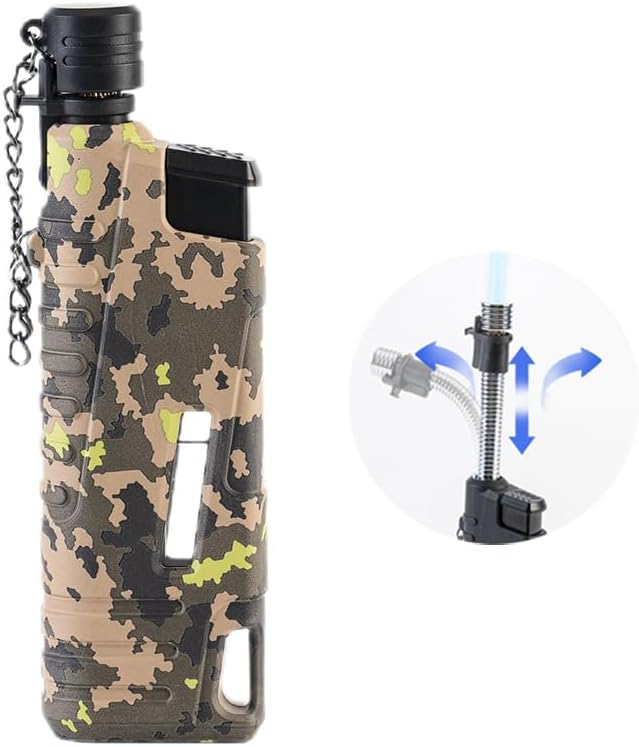 Navpeak Torch Lighter Flexible Wand Telescopic Windproof Jet Flame Lighters Butane Refillable for for Candle Kitchen Outdoor Grill Fireplace Camping(Buatne Not Included)(Camouflage)