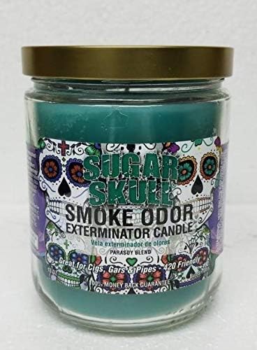 Smoke Odor Exterminator 13oz Jar Candle, Sugar Skull Three Pack.