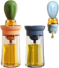 TINMIX Oil Dispenser with Brush - 2 Pack Glass Olive Oil Dispenser Bottle with Basting Brush for Cooking Frying Baking Kitchen 180ml, T-OB21 Blue+Green