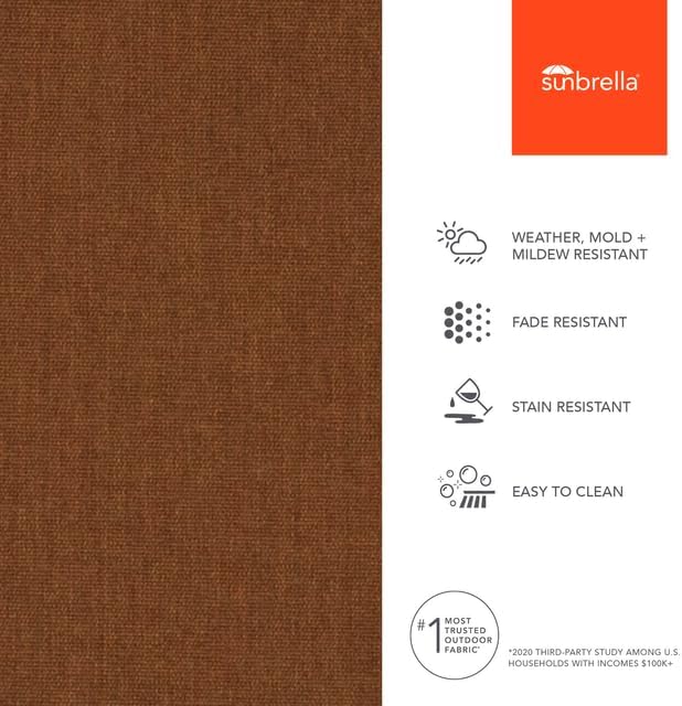 Sunbrella Outdoor Fabric by The Yard | Play Teak (Solid) | Official Sunbrella Seller | Indoor or Outdoor Upholstery Fabric for Chairs, Cushions, Drapery, Pillows, Furniture