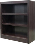 Furnifact Espresso Bookcase with 3 Shelves, Adjustable and Fixed Shelves, Holds Up to 70 lbs, Stylish Storage Solution for Living Room or Office