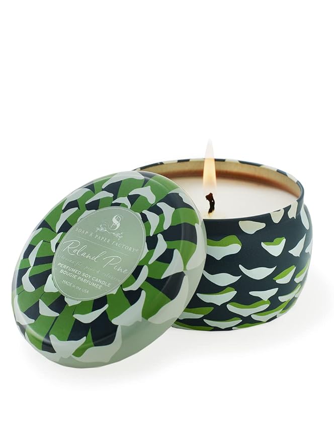 Soap & Paper Factory Roland Pine 6 oz Large Tin Soy Candle