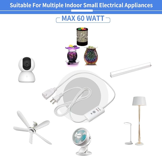 HNB Auto Off Timer Lenth 2.5m for Indoor Small Appliances,Electric Oil Melt Warmer Wax Melt Warmer Wax Melter Fragrance Lamp Oil Warmer Burner (with Auto Off Timer 01)