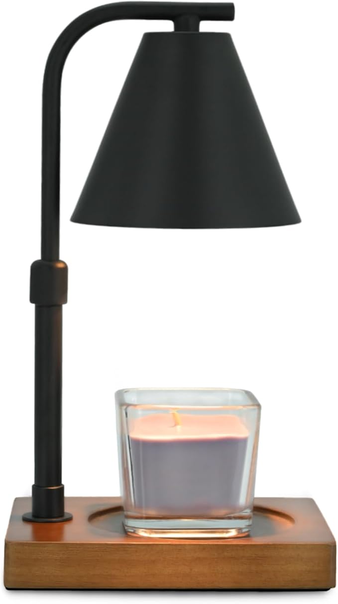Candle Warmer Lamp with Timer for Women Candle Warmer Height Adjustable, House Warming Gifts New Home Decor, Wax Melt with 2 Bulbs 1-Black