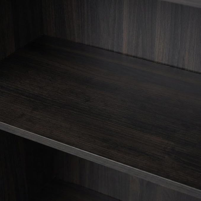 Furnifact Espresso 3-Shelf Bookcase with Sturdy Construction, Spacious Shelves for Books and Decor, Stylish Modern Design for Living Room or Office