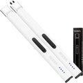 REIDEA Lighters 2 Pack R1 Flat Electronic Candle Lighter, Windproof Flameless USB Rechargeable Arc Lighter with Safe Button and Power Indicator for Candle, BBQ and Fireworks, White