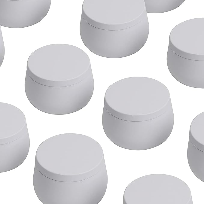 8oz Candle tins with lids,White Candle Jars,Bulk Candle tins for Making Candles,Candle Making Jars(24PACK, White)