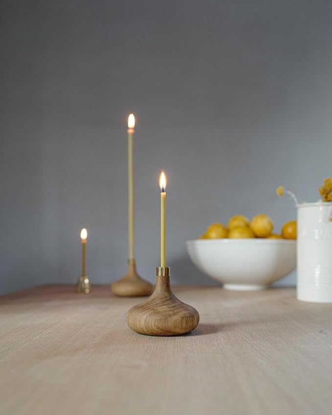 Pure Beeswax Candles, 6.3" Decorative Thin Taper Candles,Honey Scented, Dripless, Smokeless, 30min Burn Time for Birthday, Dinner, Prayer, Church, Hanukkah, Christmas (Yellow, 100 pcs)