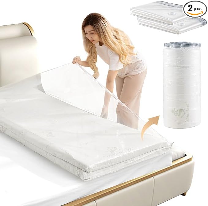 2 PCS Mattress Vacuum Bag, 86.7x39.4 inches Space Saver vacuum Storage Bags,Oversized Vacuum bags, MattressBag Vacuum Sealer Bag for Memory Foam Mattress Moving Shipping Storage