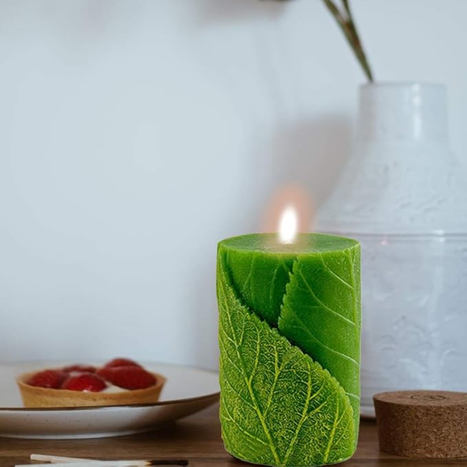 Tree Leaf Candle Mold Silicone Clay Soap Mould for Making Soy Wax Beeswax Candles Handmade Art Craft Fondant Cake Decor