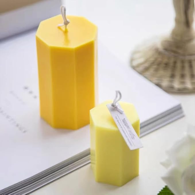 3 Pack Cylinder Candle Molds and 2 Pack Hexagon Shaped Candle Molds Cylinder Light Resin Mold for Making Candles, Soaps, Flower Specimen, Insect Specimen, DIY Clay Molds etc (5 Sizes)