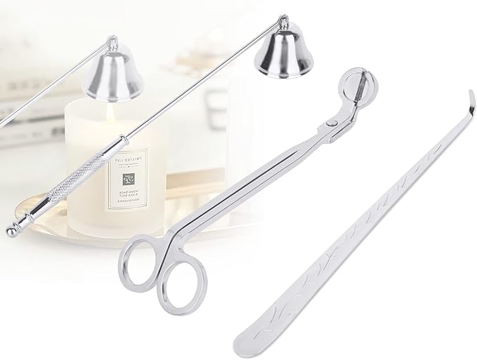 3-in-1 Candle Snuffer Set Candle Wick Trimmer Set - Silver