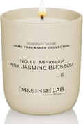 M&SENSE Natural Soy Candle| Pink Jasmine Blossom | 5.3 oz | Mini Spring Scented Candles for Relaxation, Valentines Day Gift, Home Décor | for Bedroom, Office, Party Small