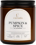 Carnatia Pumpkin & Spice Scented Candle – 7 oz | 100% Soy Wax with Cotton Wick | 50 Hour Burn | Aromatherapy Candle for Home, Cozy Fall Ambience & Relaxation | Gift for Women & Men