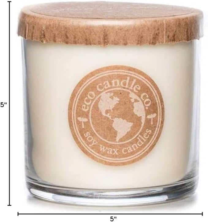 ECO CANDLE CO. Recycled Candle, Eggnog, 6 oz. - Scents of Classic Eggnog, Nutmeg, & Vanilla - 100% Soy Wax, No Lead, Kraft Paper Label & Lid, Hand Poured, Phthalate Free