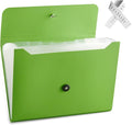 Expanding File Folder File Organizer with 13 Pockets Accordion Filing Folder Expandable File Folder for Documents Paper Organizer for Work, School, Home, Office,Green