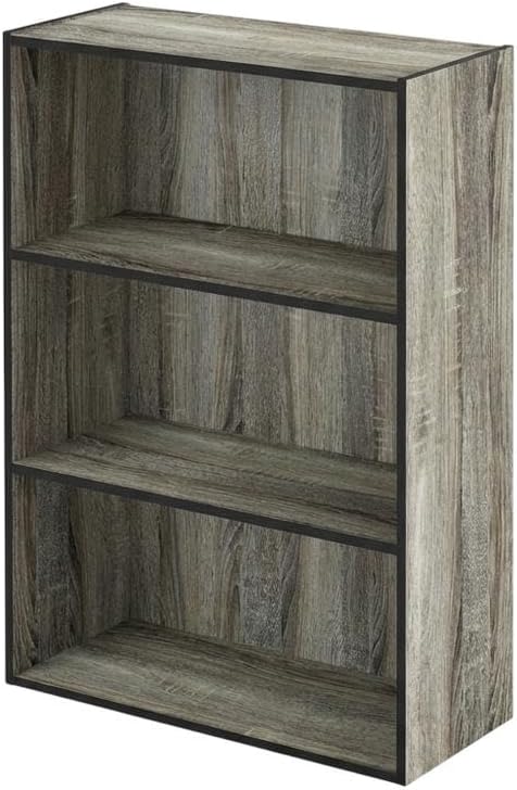 Furnifact French Oak Bookcase with Durable Wood Construction, Modern Design, Elegant Storage Solution, Ideal for Living Room, Office, or Bedroom