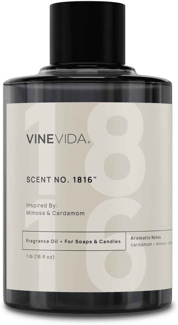 VINEVIDA [16oz] Mimosa & Cardamom Fragrance Oil for Candle Making - Natural Candle Oil Scents - Soap Making Essential Oil - Made in USA