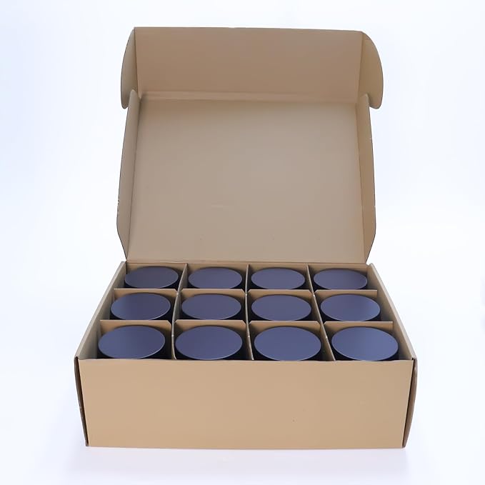 24 Pack 8oz Matte Full Black Candle Tins for Making Candles - Bulk Metal Candle Containers with Lids. Empty Round Candle Jars for DIY & Travel. Shatterproof & Sturdy Vessels for Small Business.