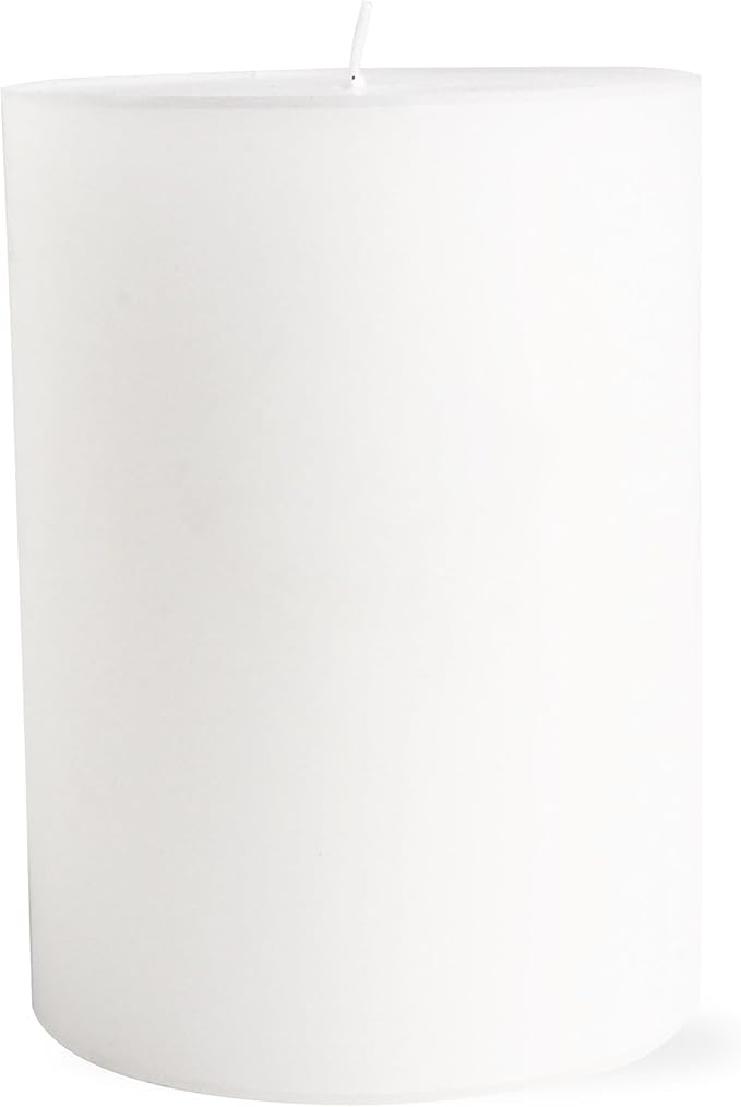 TAG Chapel 3X4 White Pillar Paraffin Wax Candle Unscented Drip-Free Long Burning 46 Hours for Home Decor Wedding Parties 3x4 White