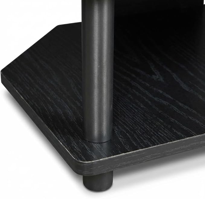 Furnifact Blackwood Easy Assembly 4-Tier Petite TV Stand, Composite Wood, Modern Design, Lightweight, Durable, Living Room Entertainment
