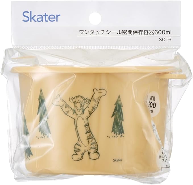 Skater SOT6-A One-Touch Seal Container, Small, 20.3 fl oz (600 ml), Airtight Container, Storage Container, Disney Winnie the Pooh