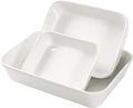 UNICASA Ceramic Oven Dishes, Set of 3 Lasagne Dishes 1000/2000/3500 ML, Rectangular Casserole Dishes, Non-Stick Reactive Glaze, White Casserole Oven