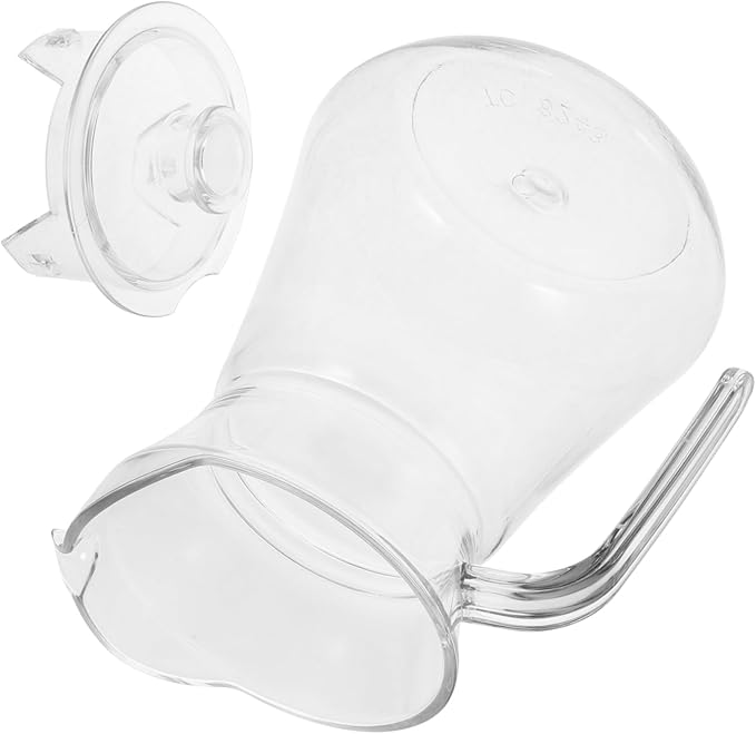 Amosfun Clear Acrylic Beverage Pitcher with Spout Heat Resistant PC Juice Pot for Cold and Hot Drinks Food Safe Water Kettle for Family Use Parties and Outdoor Entertaining
