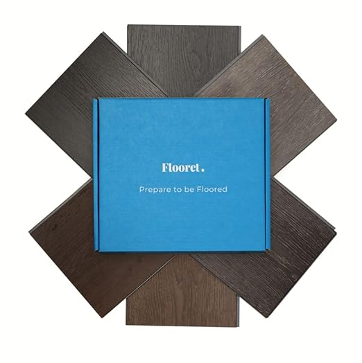 Flooret Luxury Vinyl Plank Flooring Dark Sample Kit | 6 Pieces of 12" Cut Samples from Real Planks | DIY Click Installation, 40 Mil Wear Layer, Waterproof and Scratch Resistant LVP