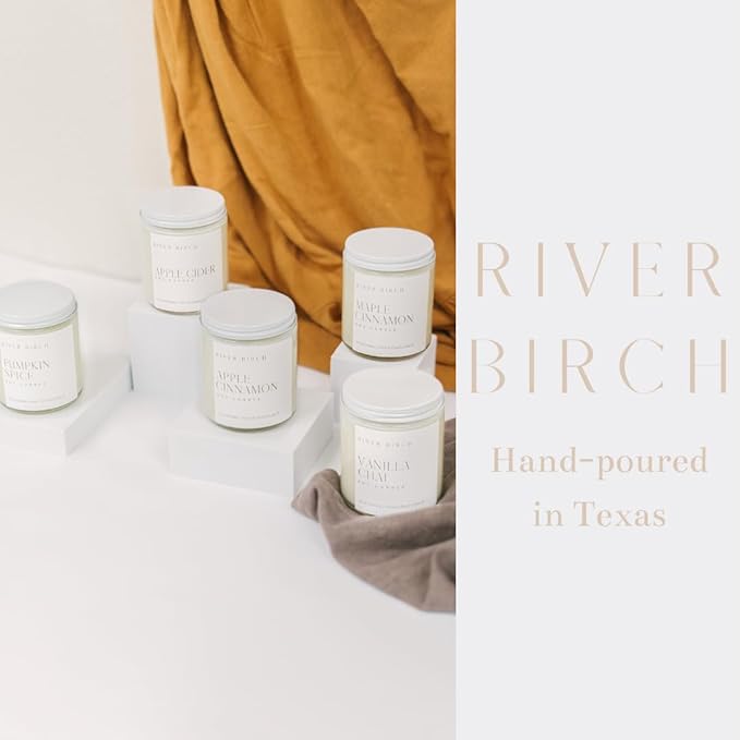 River Birch Candles Leather Scented Candle | Premium, All-Natural, Non-Toxic, Soy Candles | 8.5oz 40 Hr Burn Time | Cozy Relaxing Gifts for Home