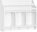 RiverRidge Kids Bookshelf with 3 Cubbies & Hooks - Book Nook Wall Bookshelf for Kids' Rooms Storage Display Rack for Toys and Games