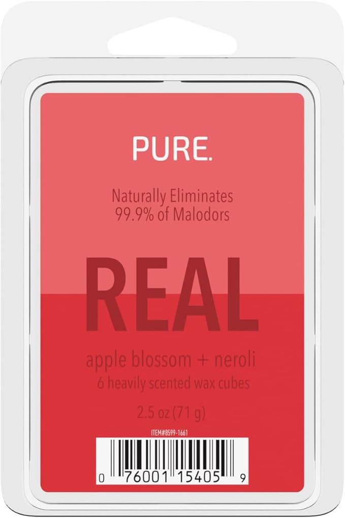 Candle-Lite Pure Wax Melts Apple Blossom & Neroli Scent, Odor Eliminating, 3 Pack, Eliminates 99.9% of Odors, 6-Cube 2.5 oz Scented Wax Cubes, Proudly Poured in The USA, Ideal Gift for Home Fragrance