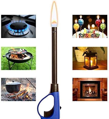Generic Best Brands USA Long Lighters Bulk Pack, Multi Use Butane Refillable Fire Lighters, Ideal for Fireplace Candle BBQ Grill Gas Stove Campfire, Neon Colors, 12 Pack