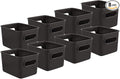 Superio Decorative Plastic Basket Open Home Storage Bins Organizer Baskets, Small, Brown (8 Pack) Container Boxes for Organizing Closet Storage Bins for Shelves Drawer Shelf, 1.5 Liter