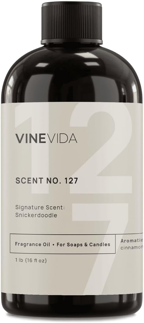 VINEVIDA Scent NO. 127 Fragrance Oil - 16oz (1lb) - Signature Scent: Snickerdoodle Fragrance Oil for Candle Making - Made in USA Candle Scents Scents for Soap Making