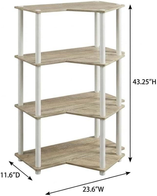 Furnifact Sonoma Oak White Bookcase with Modern Design, Durable Wooden Construction, Stylish Storage Solution for Home or Office