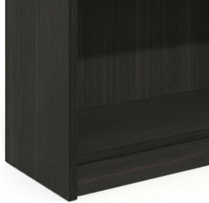 Furnifact Espresso Bookcase with Wood Construction, Single Piece, Modern Design, Durable Wooden Shelving for Living Room, Office Storage