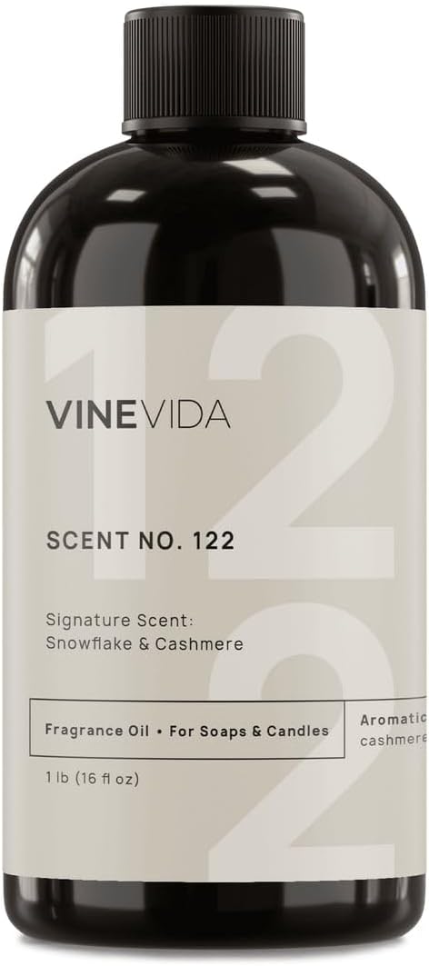 VINEVIDA Scent NO. 122 Fragrance Oil - 16oz (1lb) - Signature Scent: Snowflake & Cashmere Fragrance Oil for Candle Making - Made in USA Candle Scents Scents for Soap Making