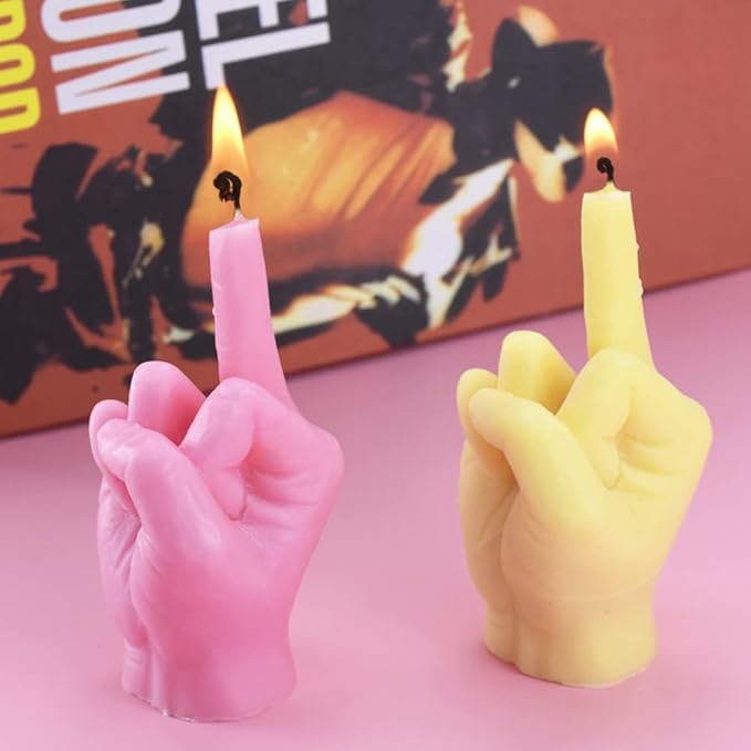 3D Hand Shaped Silicone Mold for Candle Making, Gesture Candle Mold,Middle Finger Shaped Resin Casting Mould for Making Candle Baking Soap Wax Cake Mousse Ice Cream