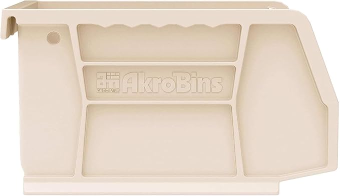 Akro-Mils 30210 AkroBins Plastic Storage Bins, Space-Saving Stackable Bins for Garage, Pantry, Craft Organization, 5" x 4" x 3", Stone, 24-Pack
